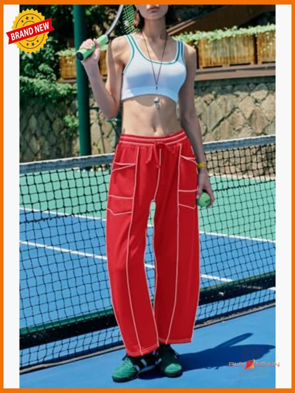 High Waisted Wide Leg Sweatpants Drawstring Lounge Baggy Pants - Picture 5 of 7